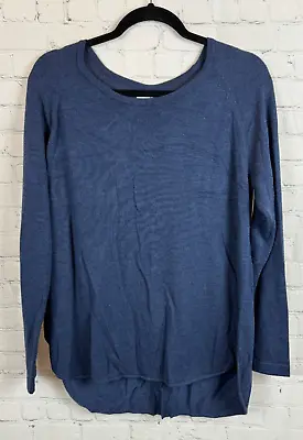 MAGASCHONI Blue Rayon Blend Back Buttoned Sweater Pullover Size M • $40