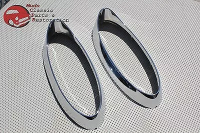 $99.78 • Buy 54 Chevy Belair Rear Chrome Plated Taillight Lamp Bezels Left Right 210 150 New