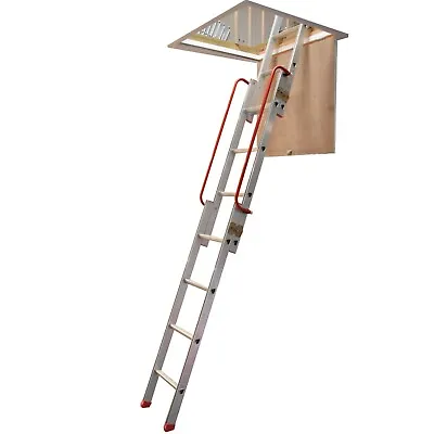 £104.99 • Buy Sliding Loft Ladder 2 / 3 Section - Aluminium Ladders Lightweight Handrail