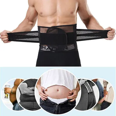 Men Waist Trainer Sauna Sweat Trimmer Belt Weight Loss Fat Burner Body Shaper • £6.99