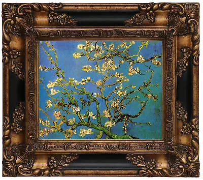 Van Gogh Blossoming Almond Tree Wood Framed Canvas Print Repro 8x10 • $119.44
