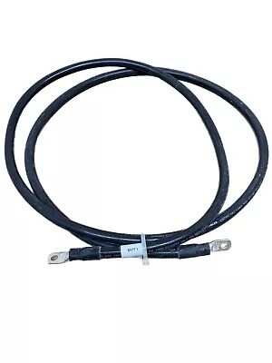 1 AWG Copper 7'  Black Battery Cable  5/16  Lugs Wire  Marine Inverter RV • $27.95