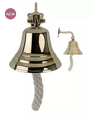 Ships Bell Brass 4  Last Orders Pub Bell Wall Mounted Hanging School Dinner Bell • £16.95