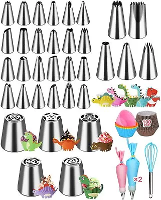 £10.95 • Buy Bake Off Style Piping Tips Cake Decorating Supplies Kit For Baking-225 Pc Set 