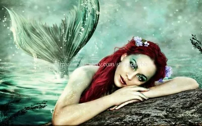  Fantasy Mermaid Paper Poster Window Guess Room Wall Art • $16.99