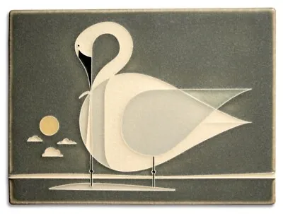 Motawi Tileworks Charley Harper 6 X 8 Trumpeter Swan: Grey • $128