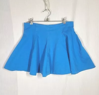 Vtg 60s Circle Mini Skirt 8 Gore L XL W32 Blue Lined Skater Cheer Costume Retro • $49