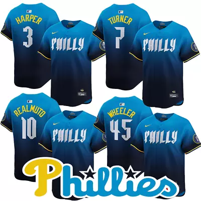 Philadelphia Phillies Men's 2024 Blue City Connect Limited Stitched Jersey • $64.99
