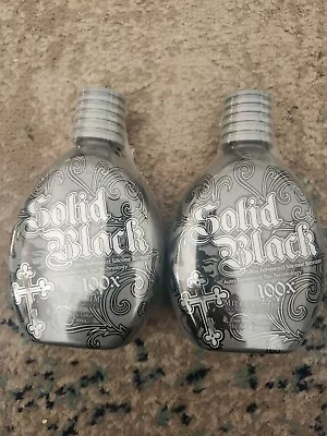 2 Sealed Bottles New Solid Black Bronzer Tanning Bed Lotion 100x 13 5 Ounce • $53