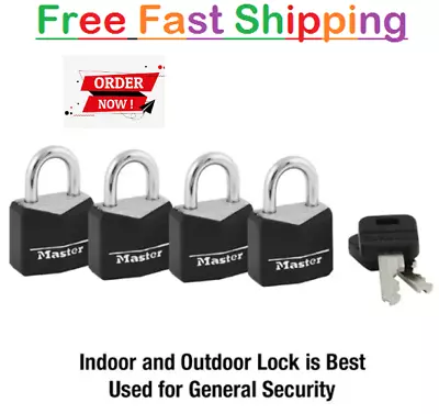 Master Lock Covered Aluminum 19 Mm (3/4 In) Padlock With Key 11 Mm (7/16 In)4pk • $16.30