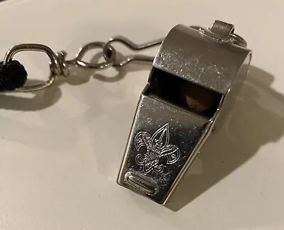 Vintage Boy Scouts WHISTLE W/Neck Cord Metal Made In USA • $9.99