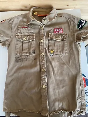 £6.75 • Buy Superdry Army Boys Khaki Shirt Size M, VGC.  Heavy Duty. Unusual.