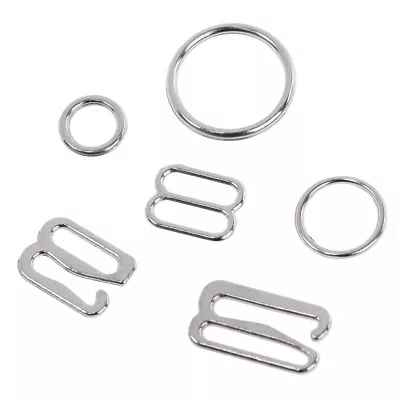 100 Silver Metal Bra Strap Adjuster Slider/hooks/o Ring Lingerie Sewing CrY-OR • $1.79