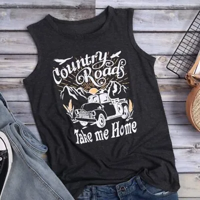  Country Roads Tank Top - Women's Sleeveless Western Shirt - Country Music Tee  • £8.67