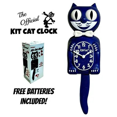 GALAXY BLUE KIT CAT CLOCK 15.5  Glitter MADE IN USA Free Battery Kit-Cat Klock • $79.99