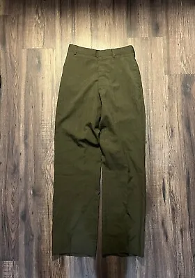 Vintage Military Dscp Trousers Pants Poly Wool Army Green Pleated 30x30 • $20