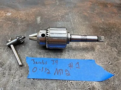 Jacobs 34 Drill Chuck 0-1/2  Capacity MT2 Shank W/Key #1 • £80.74