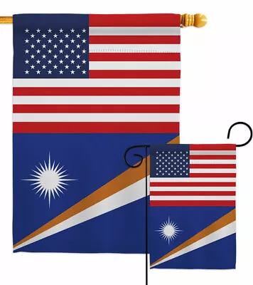 Marshall Islands US Friendship Garden Flag Regional Gift Yard House Banner • $15.95