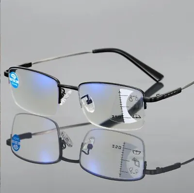 Memory Titanium Multifocal Varifocal Progressive Reading Glasses Readers+1.0~4.0 • £11.03