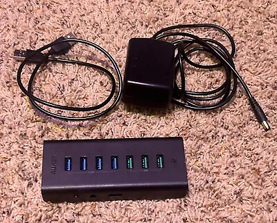 AUKEY 7-Port CB-H19 Powered USB Hub With 3 Charging Ports And 4 USB 3.0 Data • $19.99