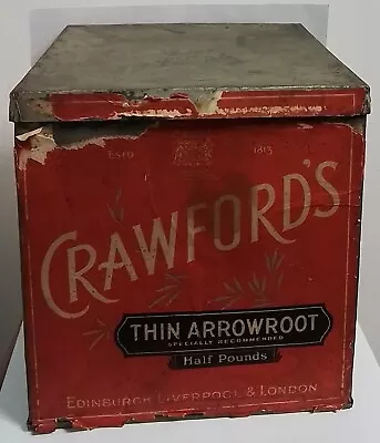 Vintage Crawfords Thin Arrowroot Biscuit Tin • £15.99