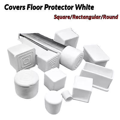 Rubber End Cap White Caps Tube Pipe PVC Blanking Cover Cap Round - Rectangular • $6.69