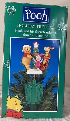 Mr Christmas Winnie The Pooh Tigger  Piglet Tree Topper Lights & Motion 1997 • $50
