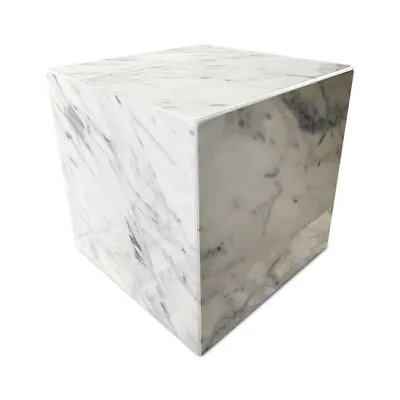 Cube Sculpture White Marble Carrara Decoration Indoor Marble Cube 11 13/16in • $669.94