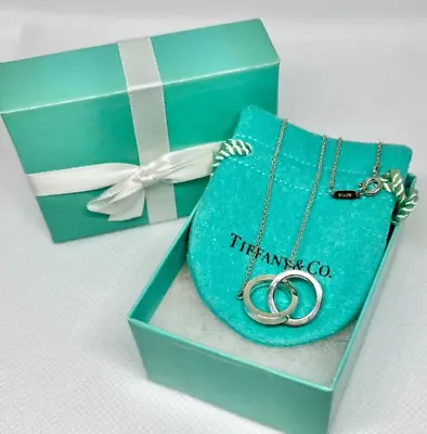 £123.50 • Buy Tiffany &Co. 1837 Interlocking Circles Pendant Necklace Sterling Silver With Box