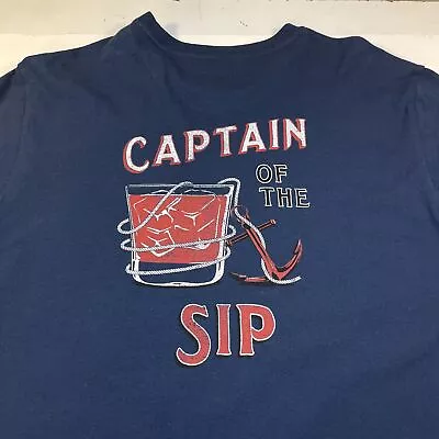 TOMMY BAHAMA RELAX CAPTAIN OF THE SIP SHIP COCKTAIL ANCHOR T SHIRT Mens L Blue  • $13.99