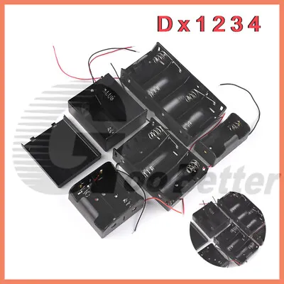 D Battery Holder Box Case Connector With Wire 1 2 3 4 Position Open Or Enclosed • £1.67