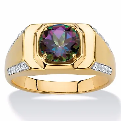 Mystic Fire Topaz 18k Gold Over Sterling Silver Ring Size 8 9 10 11 12 13 • $299.99