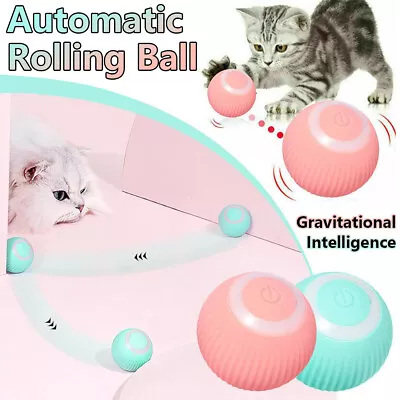 Interactive Smart Cat Toys Automatic Rolling Cat Ball Self-Moving Kitten Toy • $12.66