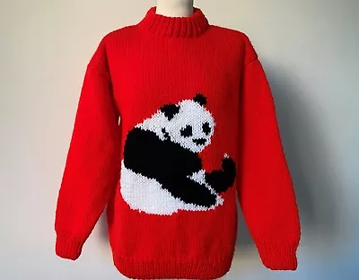 Hand Knitted Red Panda Sweater By Bexknitwear • £68