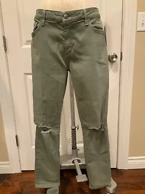 Joe's Jeans Light Wash Military Green Distressed Skinny Jeans Size 32 • $31