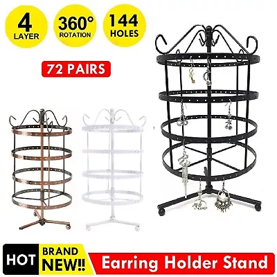 4 Layer Earring Display Stand Holder Jewelry Necklace Storage Rack Organizer • $23.99