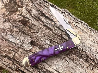 German Creek Guardian Angel Swinguard Cheetah Plum ( Purple) Knife Knives • $3.25