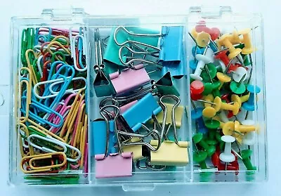 £4.99 • Buy Pin And Clip Set Paper Clip Binder Bulldog Metal Clips Push Pin  OFFER