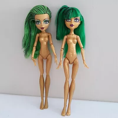 Monster High Jinafire Long Nude Doll Lot Green Hair No Tails Mattel Gold Body • $24.95