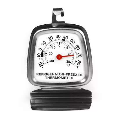 £5.50 • Buy Stainless Steel Analogue Dial Fridge/Freezer Thermometer - Stands & Hangs 