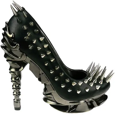 Hades ZETTA Spiked Black Pumps Short & Long Spikes High Molded Heels & Platforms • $179