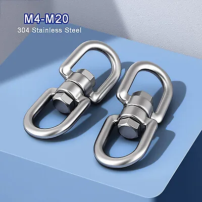 Double Eye Swivel Rings Dog Leads Anti Tangle Hook Clasps Boat Rope Chain 4-20mm • $42.60