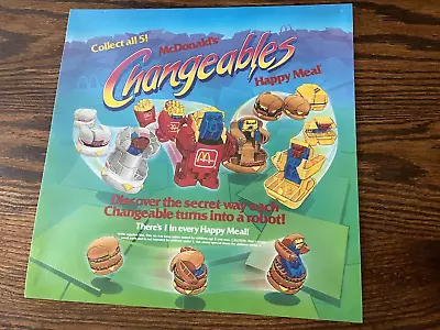 Vintage McDonald’s 1987 Changeables Happy Meal Toys Translite Sign • $100