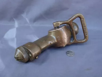 Vintage- Akron Fireman Hose Nozzle- Solid Brass- 1 1/2 Fog Nozzle- • $32