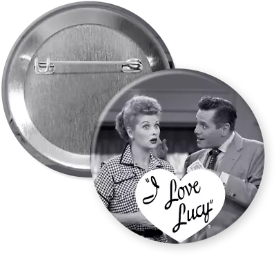 I LOVE LUCY PINBACK / BUTTON -50'S TV SITCOM -LUCILLE BALL / DESI ARNAZ -2 1/4   • $11.99