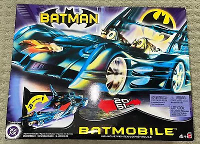 VTG 2003 Batman 2 In 1 BATMOBILE Action Figure Vehicle Mattel DC Motorcycle NEW • $50