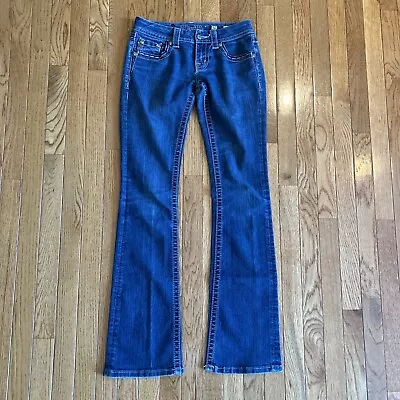 Miss Me Boot Womens Size 26 Blue Dark Wash Denim Low Rise Jeans • $29.99