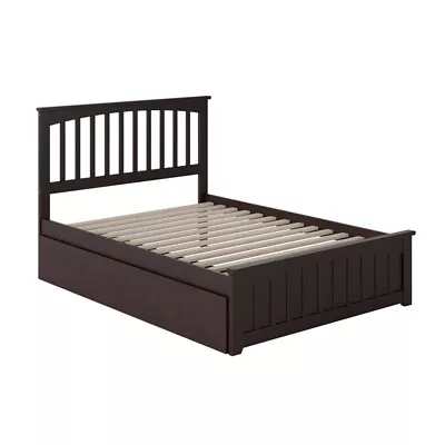 AFI Mission Solid Wood Full Bed And Footboard With Storage Drawers In Espresso • $567.99