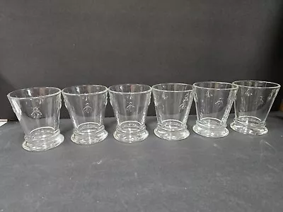 Set Of 6 La Rochere Paris Musees Bee Clear Footed Tumbler Drinking Glasses 4” • $45