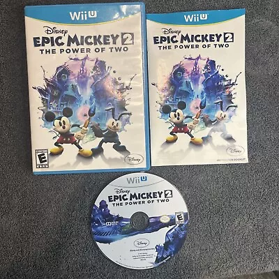 Epic Mickey 2 Power Of Two Wii U Complete CIB - COMBINED SHIPPING! Clean Disc! • $7